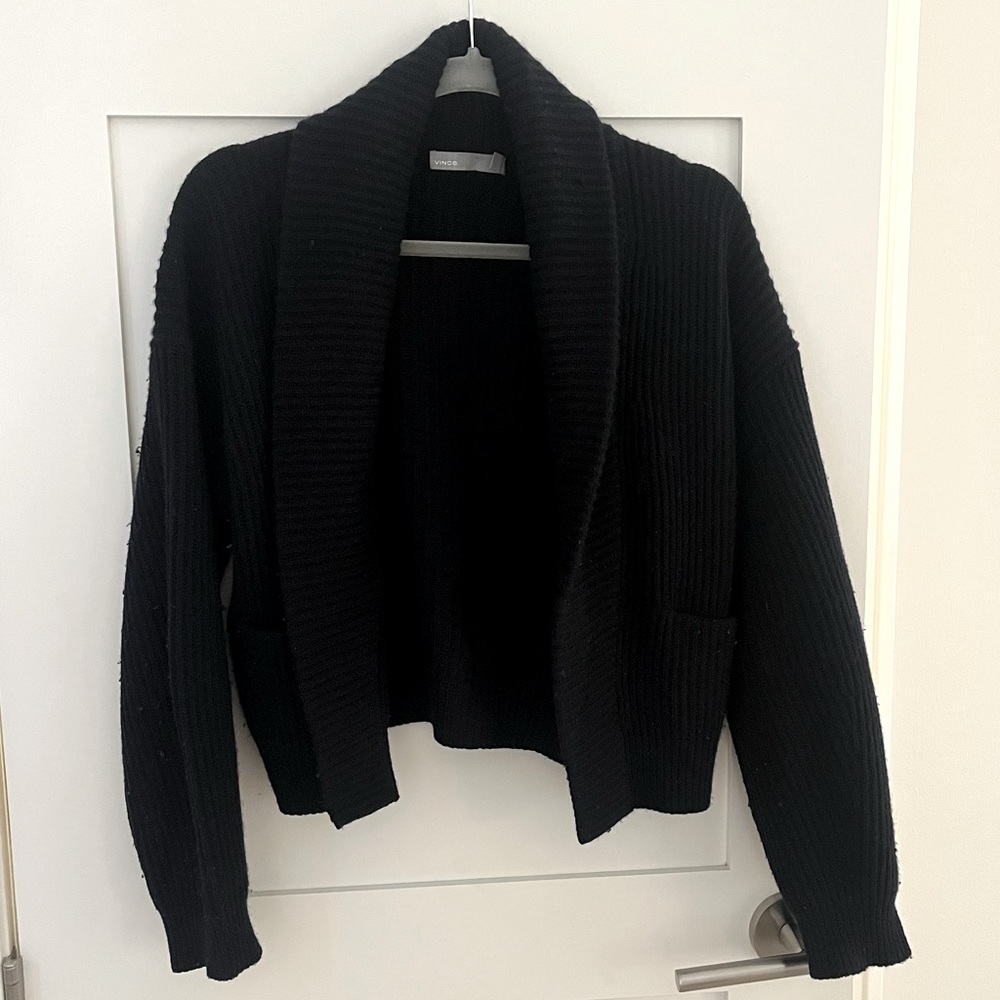 Navy Shawl Collar Cashmere Cardigan Sweater